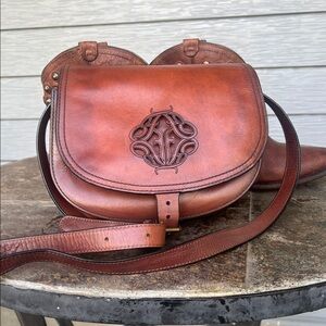 Frye Rich Brown Leather Crossbody  saddle Bag